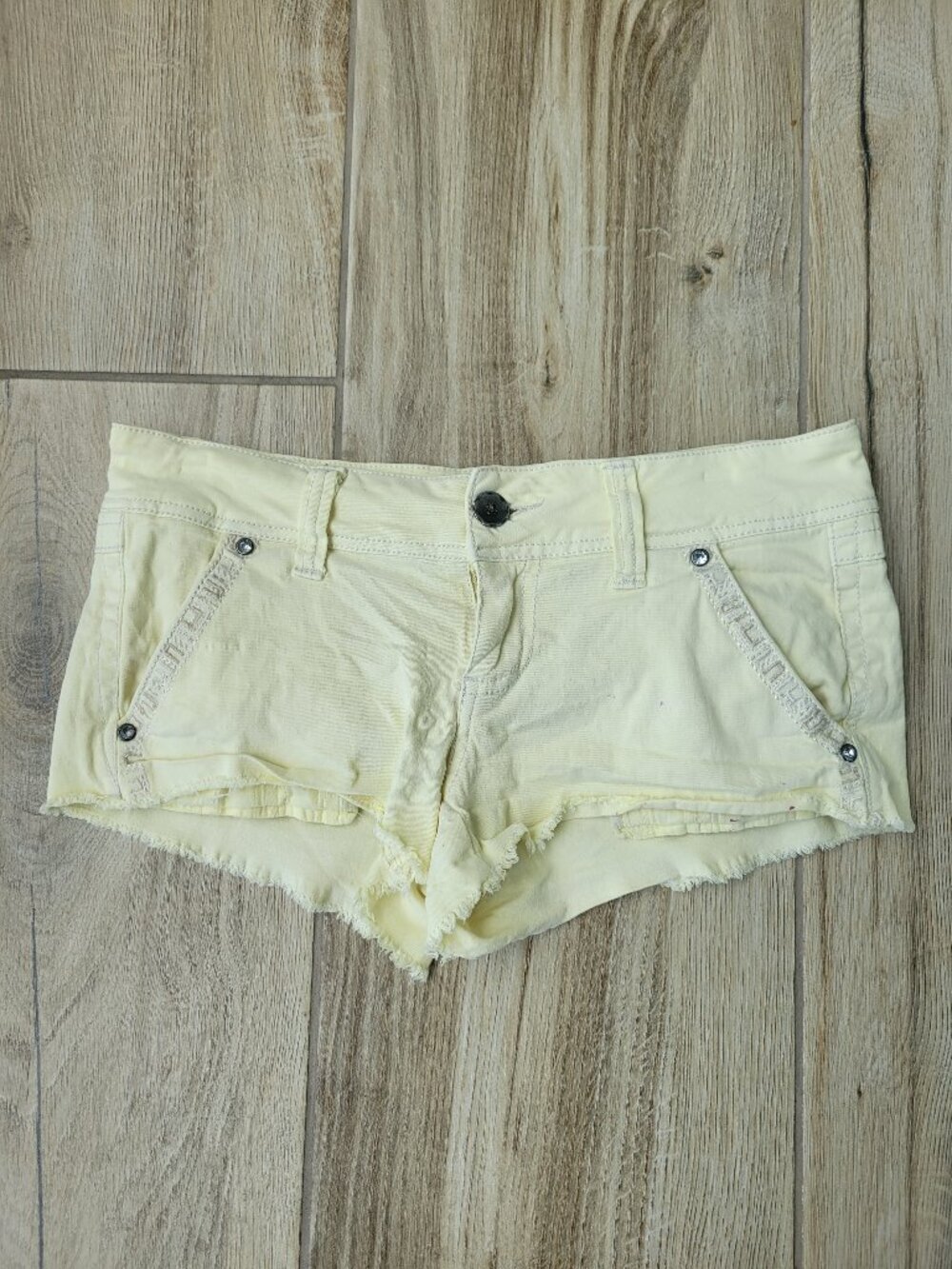 BKB Distressed Yellow Bling Shorts